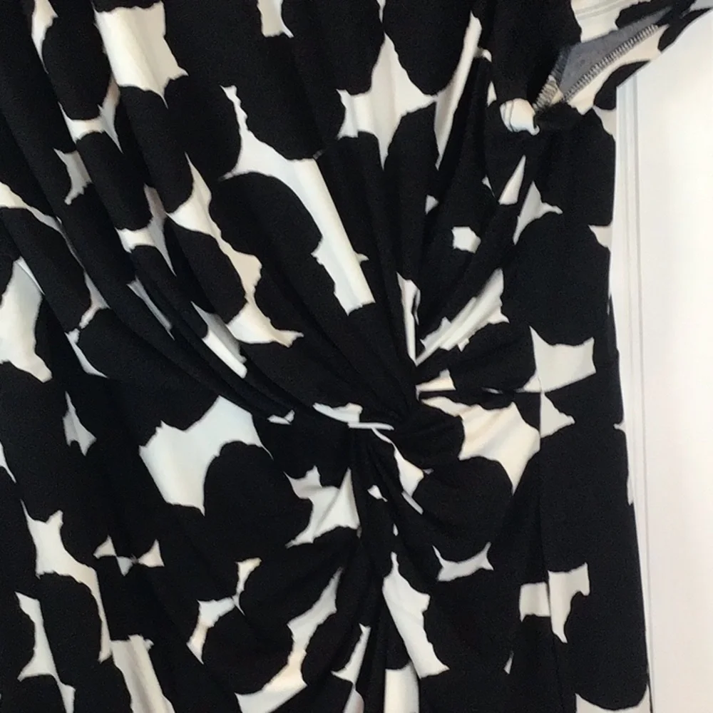 ๐ Ellen Tracy | Black/White Twist Front Jersey Dress Size XL - Picture 8 of 12